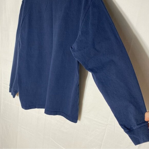 SOLD-Carhartt Navy Blue Cotton Crew Neck Long Sleeve T Shirt L - Picture 12 of 14